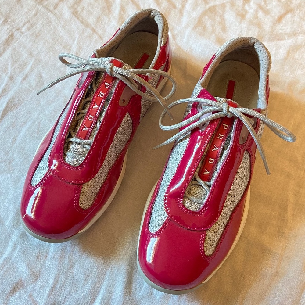 Vintage Prada Patent Leather Y2K Sneaker Size 6